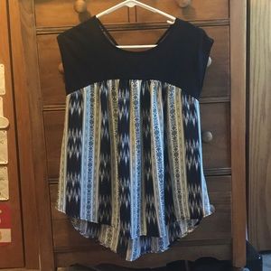 Navy blue patterned top